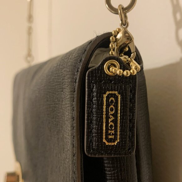 COACH MADISON CLUTCH IN TEXTURED LEATHER LI BLACK F25240 - Picture 5 of 16